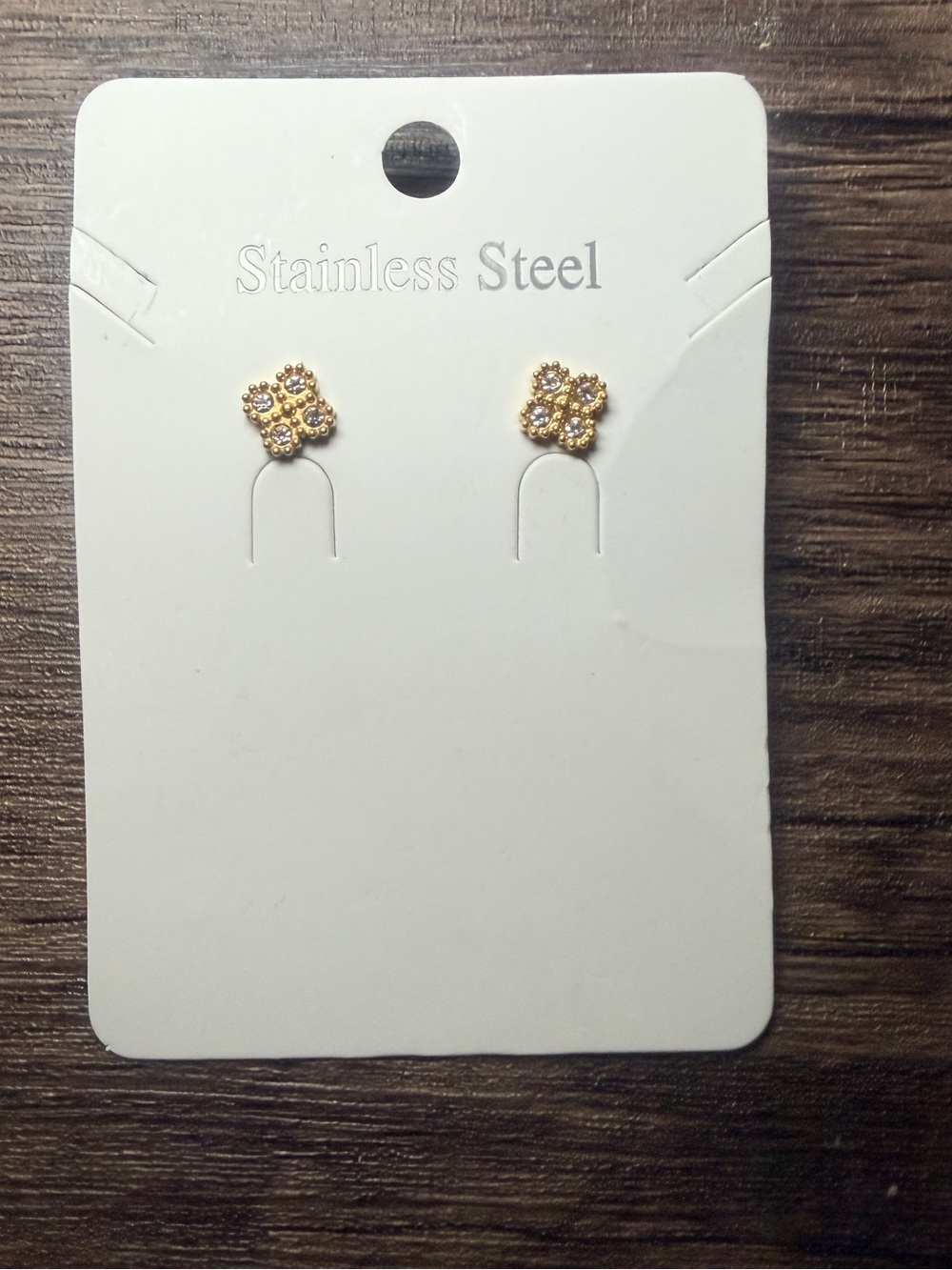 Gold Flower Cluster Stainless Steel Stud Earrings - Elegant Women Jewelry